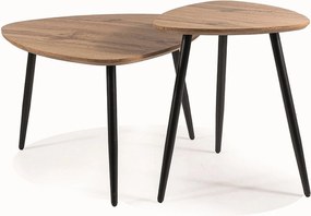 Set 2 masute cafea TWIN, stejar artisan/negru