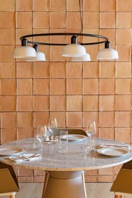 Lustra suspendata metal TATAWIN S 5L negru, alb