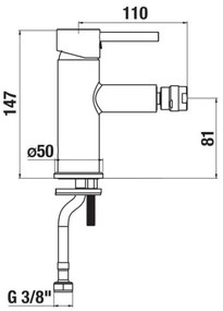 Baterie de bideu JIKA H3412F17161101 MIO 14,7 cm negru mat