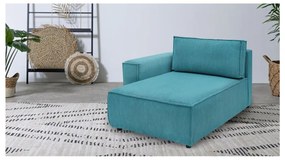 Modul pentru canapea albastru cu tapițerie din catifea reiată (cu colț pe partea stângă ) Nihad modular – Bobochic Paris