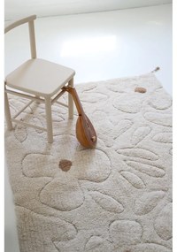 Covor pentru copii crem lavabil țesut manual din bumbac 120x180 cm Gentle Flora – Nattiot