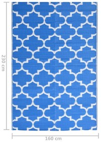 Covor de exterior, albastru, 160x230 cm, PP Albastru, 160 x 230 cm