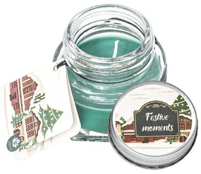 Set de lumânări aromate cu felicitare 28 g încutie cadou, Winter, mix 6 bucăți