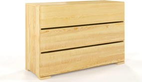 Comodă lemn masiv TerraCraft Pin 3 sertare, 120 × 45 × 81 cm
