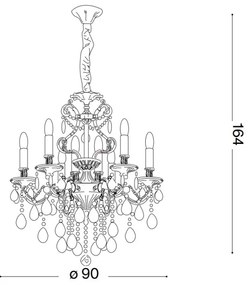 Lustră pe cablu Ideal Lux Crystal GIOCONDA 12×E14/40W/230V