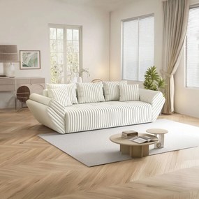 Canapea extensibilă dumonde cu ladă de depozitare si sezut confortabil din spuma high-density, Berlin Ambience Ivory 250x100 cm