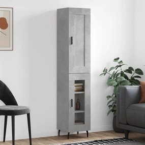 vidaXL Dulap înalt, gri beton, 34,5x34x180 cm, lemn prelucrat