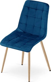 Scaun de masa SPLIT VELVET, albastru