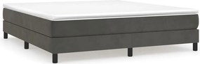 vidaXL Pat box spring cu saltea, gri închis, 160x200 cm, catifea