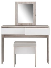 Set Masuta Toaleta Delice, Stejar Nisipiu Si Alb Lucios, 100.3 Cm