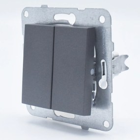 Intrerupator dublu, 10A, IP20, Grafit, Panasonic Arkedia Slim/Karre Plus Plus