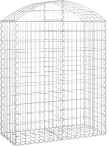 vidaXL Coș gabion arcuit, 100x50x120/140 cm, fier galvanizat
