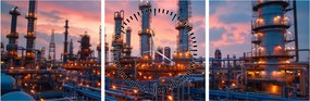 Tablou - Instalație industrială (cu ceas) (90x30 cm)