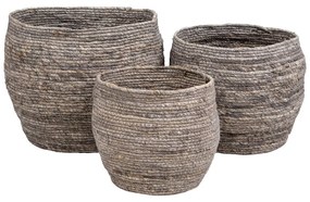 Coșuri Tivoli, frunze de porumb, gri, 3 buc