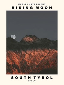 Fotografie de artă Rising Moon (South Tyrol, Italy), (30 x 40 cm)