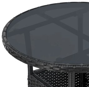 Juskys Masa rotunda Yoro Ø60 cm din ratan - negru