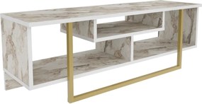Comoda TV ASAL 120, bej/alb, PAL melaminat, 120x35x40 cm