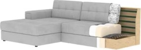 Coltar extensibil stanga 3 locuri ELTAP, LT-85MO, Blezalt, 240x150x82 cm, lemn/poliester, gri