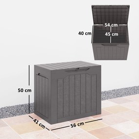 Outsunny Cufăr de Grădină cu Mânere, Container Unelte Impermeabil, 56x41x50 cm, Maro | Aosom Romania