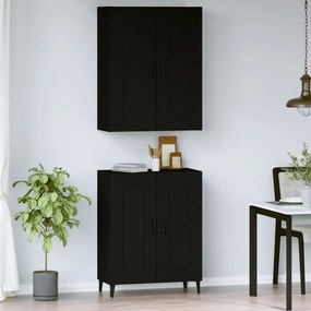 Dulap inalt, negru, 69,5x34x180 cm, lemn prelucrat