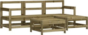 vidaXL Set mobilier relaxare pentru grădină 5 piese lemn de pin tratat