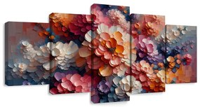 Tablou 5-piese explozie de culori florale