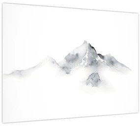 Tablou - Pictură cu cerneală de munți (70x50 cm)