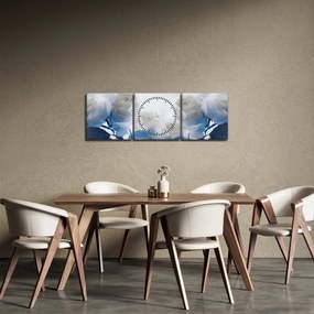 Tablou - Trandafir alb (cu ceas) (90x30 cm)