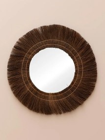 Oglindă de perete din fibre de palmier, Ø100 cm, "Eclat Naturel"