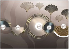 Tablou - Abstract maro-auriu (70x50 cm)