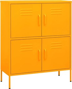 vidaXL Dulap de depozitare, galben muștar, 80x35x101,5 cm, oțel