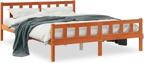 vidaXL Cadru de pat fără saltea, maro ceruit 150x200 cm lemn masiv pin