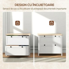 HOMCOM Dulap cu 2 sertare cu încuietoare, dulap de arhivare | Aosom Romania