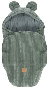 Păturică de înfășat verde din catifea reiată 45x80 cm – Meowbaby