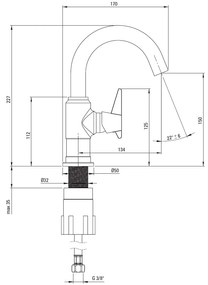 Baterie lavoar monocomanda Deante Temisto BQT_020M