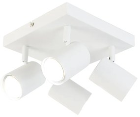 Plafoniera inteligentă albă pătrată cu 4 GU10 WiFi - Jeana