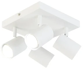 Plafoniera inteligentă albă pătrată cu 4 GU10 WiFi - Jeana