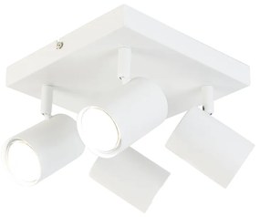 Plafoniera inteligentă pătrat alb cu 4 Wifi GU10 - Jeana