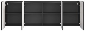 Comodă Malmi 200 cm suspendată - negru mat / negru