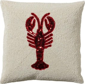 Pernă decorativă cu homar roșu, 35×35 cm