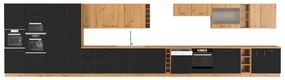 Bucătărie 240 cm Miraluna (Stejar artisan + Negru mat). 1062373