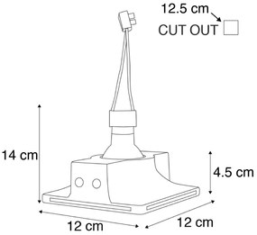 Set de 6 spoturi încastrate albe 12 cm rotunde - Gypsy Stucco