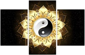 Tablou - Yin-Yan de aur (90x60 cm)