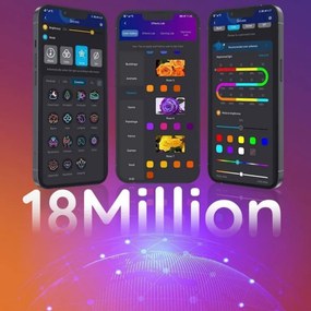 Banda LED Smart Govee RGBIC H618A3D1, 12 W, 5 m, 90 LED-uri, Wi-Fi, Bluetooth, Alexa, Control vocal si mobil, Alb