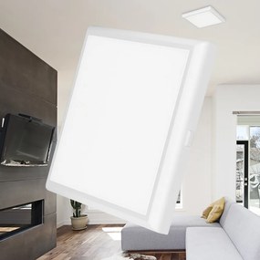 Plafoniera LED BP04-72080, patrata, 20W, 2000lm, lumina calda+neutra+rece, IP20, alba, Braytron