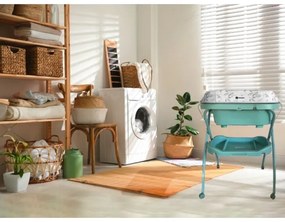 Masă de înfășat cu cădiță PETITE&MARS SPA 3 în 1 verde-mentă