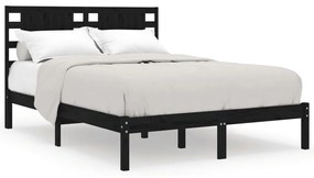 3104217 vidaXL Cadru de pat, negru, 120x200 cm, lemn masiv de pin