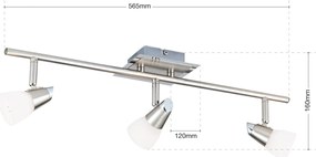 Plafoniera cu 3 spoturi directionabile Max crom satin