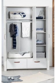 Șifonier pentru copii gri deschis 136x190 cm Mila – Roba