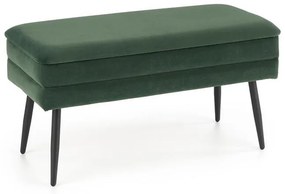 Banca dormitor Velva verde/negru - H37 cm